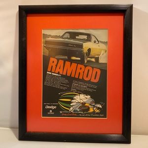 VTG 1968 Dodge Charger R/T Orig Ad Framed